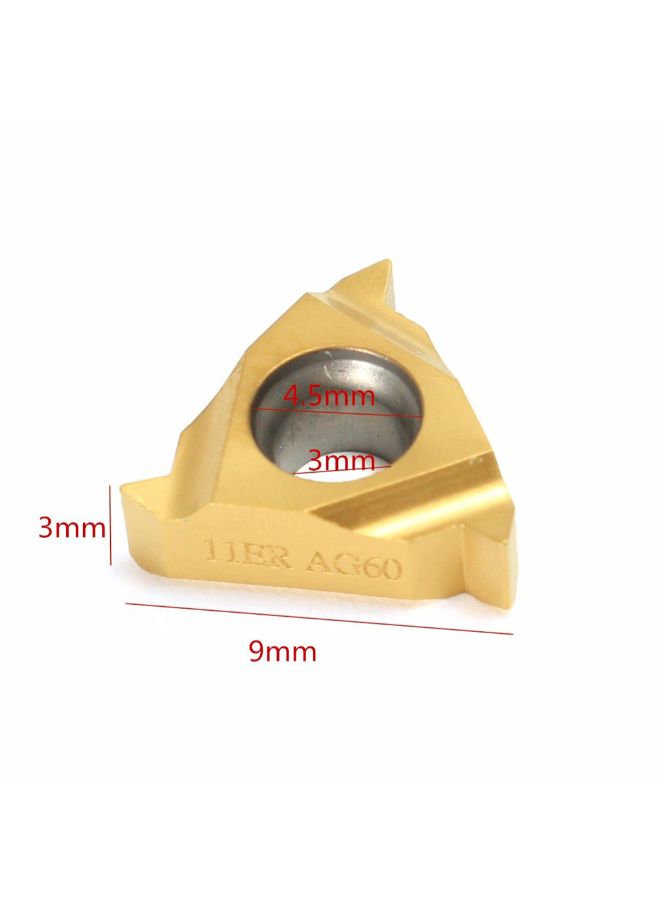 Generic - 10-Piece Carbide Inserts For CNC Lathe Turning Tool Gold 0.25inch - Image 1