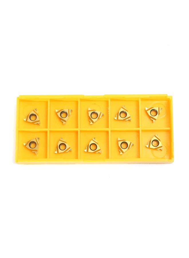 Generic - 10-Piece Carbide Inserts For CNC Lathe Turning Tool Gold 0.25inch - Image 1