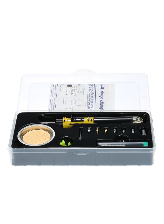 12-In-1 Pen Type Butane Gas Electric Soldering Iron Set Yellow/Black/Clear 0.332kg - Image 2