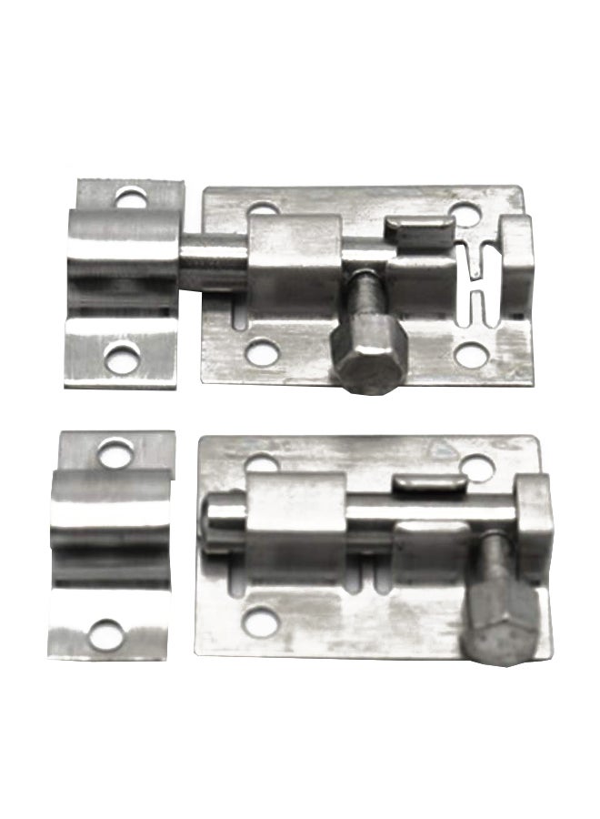 2-Piece Barrel Bolt Door Slide Latch Silver 1.5inch  - Image 1