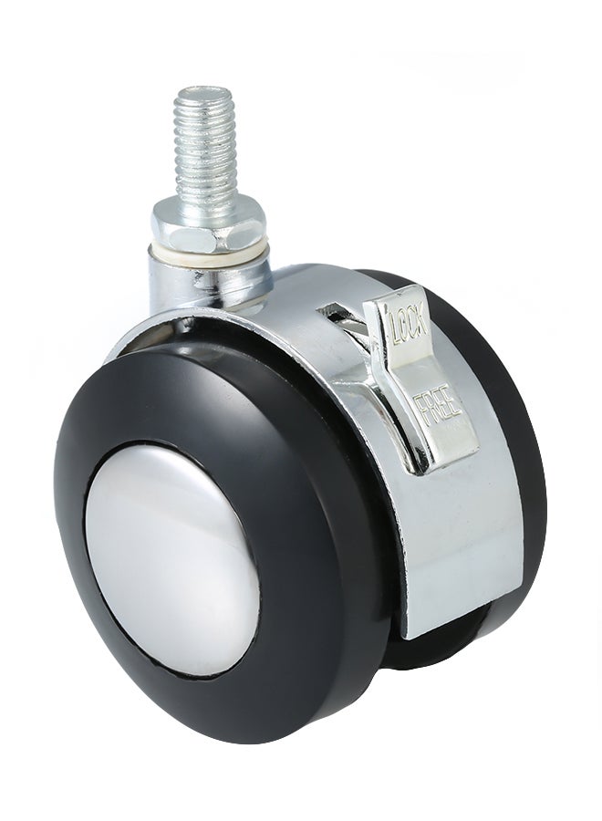 Office Chair Caster Wheel Silver/Black 2inch - Image 1