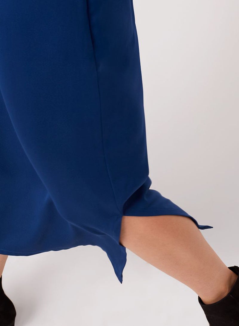 RINA BTS Core Side Slit Midi Skirt Navy Blue - Image 2