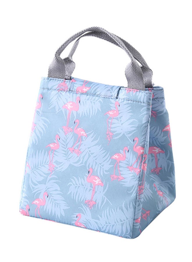 Flamingo Pattern Lunch Box Hand Bag Blue