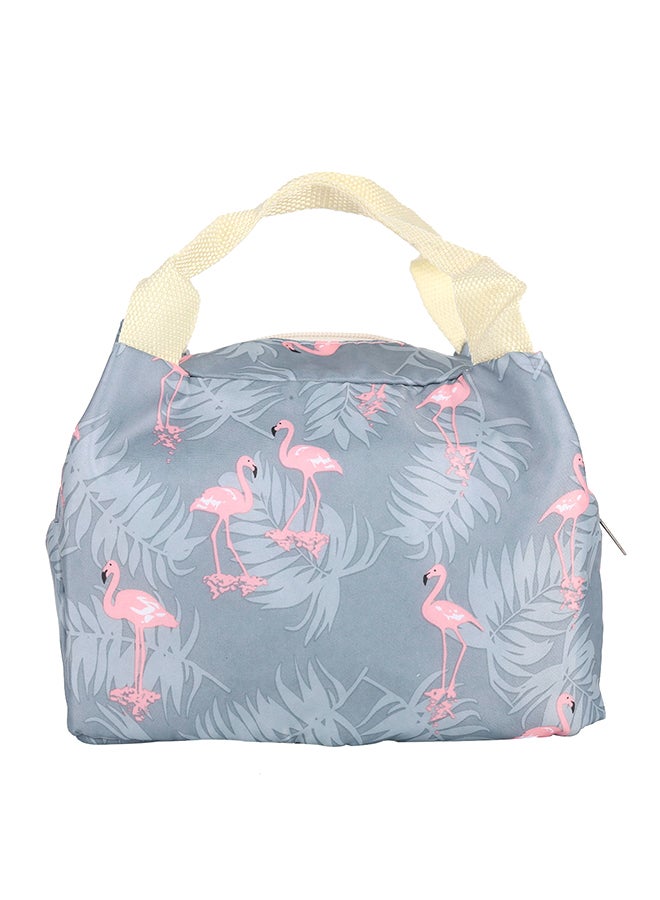 Flamingo Pattern Storage Bag Grey