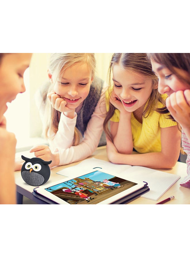PROMATE - TRUE Wireless Speaker, Portable Mini Owl Bluetooth v5.0 Animal 3W Speaker with Built-In Microphone and 400mAh Rechargeable Battery for Kids, Smartphones, Tablets, iPod, Hedwig Black - Image 1