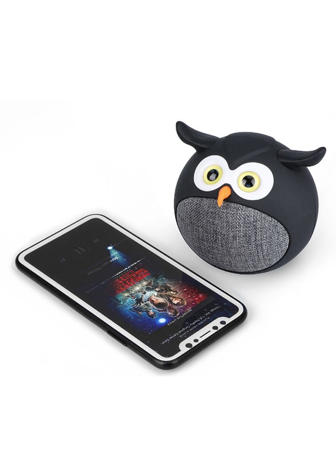 PROMATE - TRUE Wireless Speaker, Portable Mini Owl Bluetooth v5.0 Animal 3W Speaker with Built-In Microphone and 400mAh Rechargeable Battery for Kids, Smartphones, Tablets, iPod, Hedwig Black - Image 1