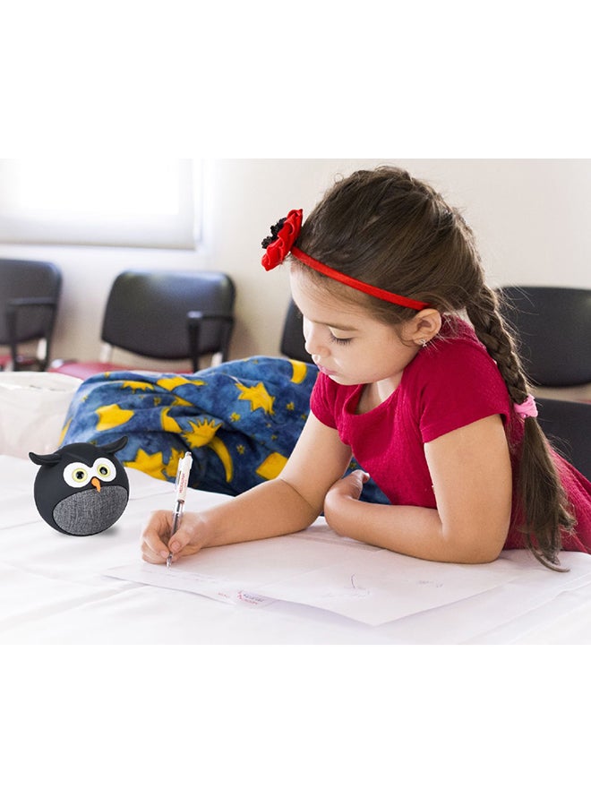 PROMATE - TRUE Wireless Speaker, Portable Mini Owl Bluetooth v5.0 Animal 3W Speaker with Built-In Microphone and 400mAh Rechargeable Battery for Kids, Smartphones, Tablets, iPod, Hedwig Black - Image 1