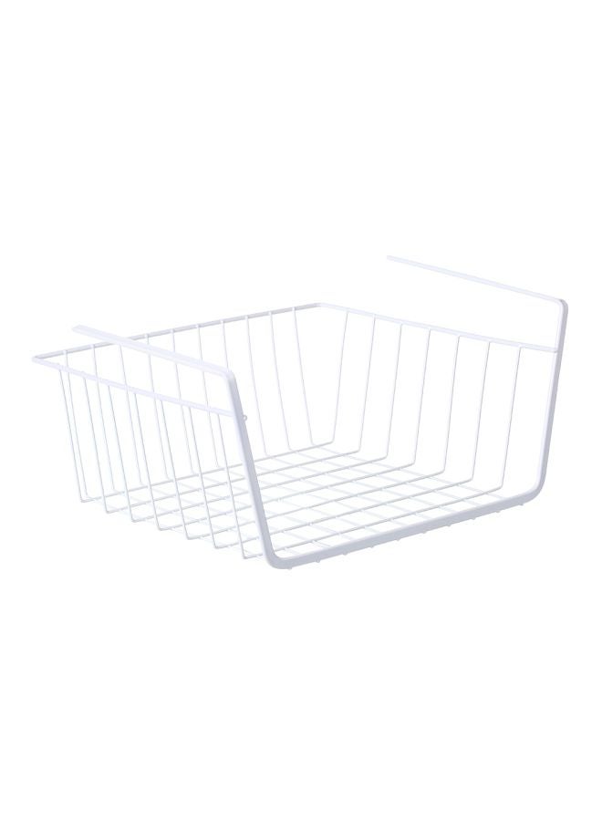 Generic Metal Wire Under Shelf Hanging Storage Basket White  - Image 1