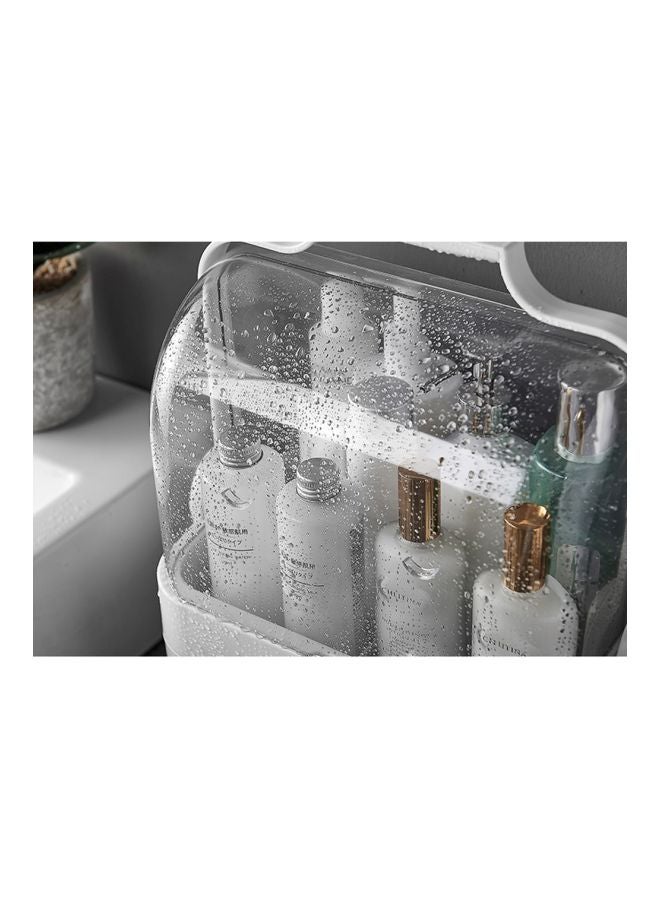 Dustproof Makeup Organizer With Carrying Handle White/Pink/Clear - Image 3