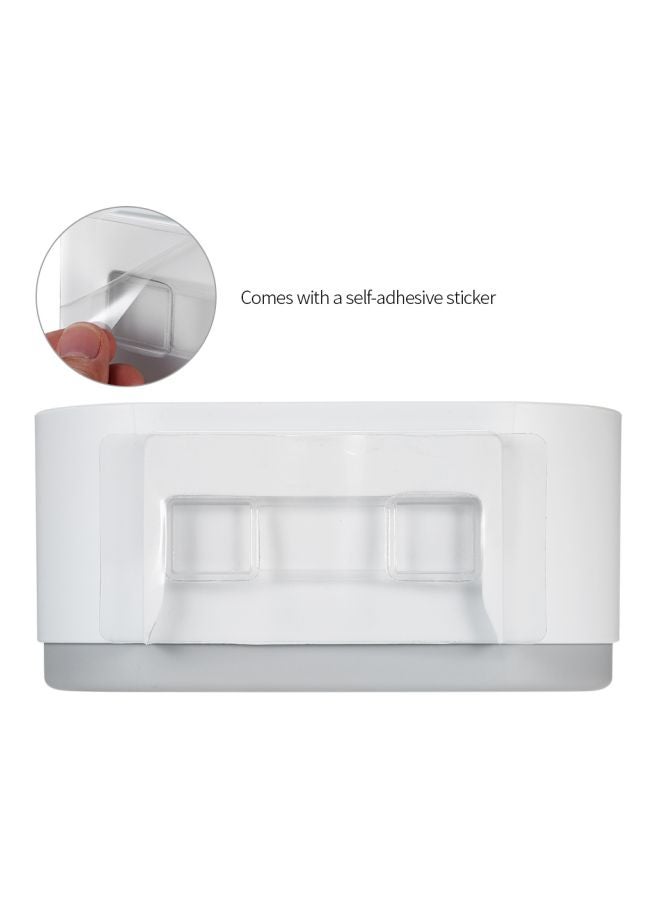 ecoco - Wall Mounted Hair Dryer Holder White/Grey 19x10.5x9centimeter - Image 1