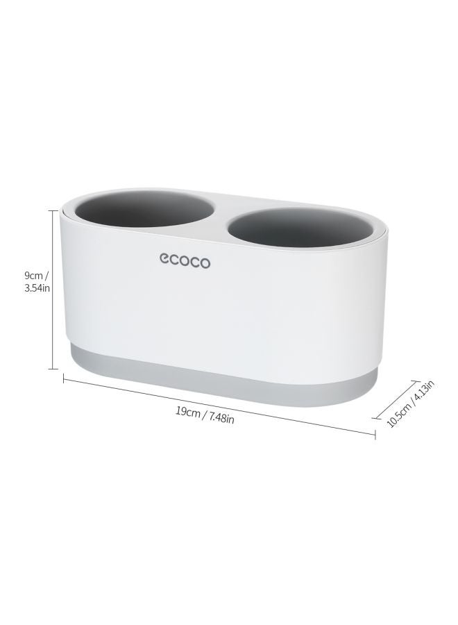 ecoco - Wall Mounted Hair Dryer Holder White/Grey 19x10.5x9centimeter - Image 1