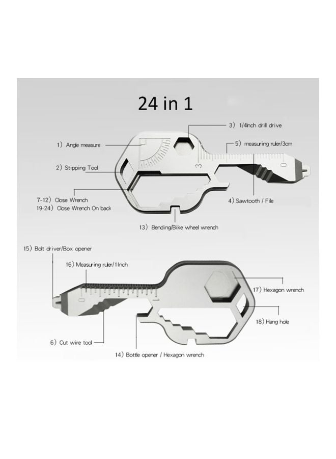 Generic - Multi Utility Key Tool Silver 7x2.9x0.5cm - Image 1