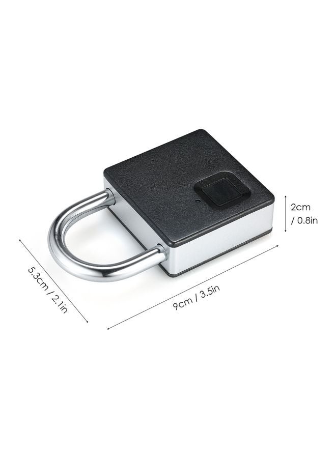 USB Rechargeable Smart Fingerprint Anti-Theft Security Padlock With 2 Keys Black/Silver - Image 5