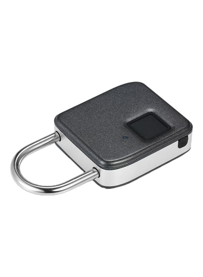 قفل أمان ذكي بحلقة مضاد للسرقة يعمل بالبصمة قابل للشحن عن طريق USB أسود/فضي 