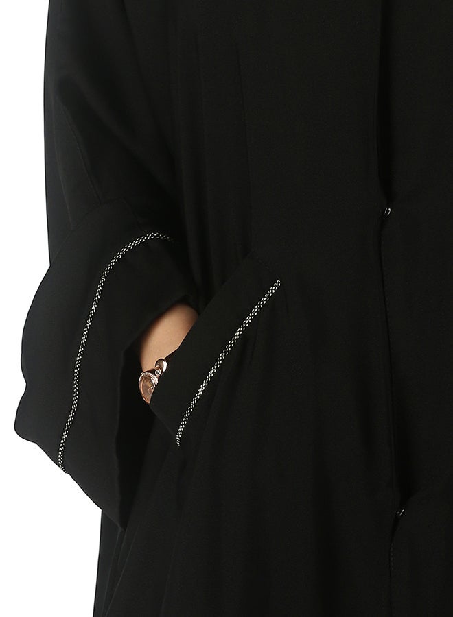 Hawaa V Neck Long Sleeve Abaya Black - Image 5