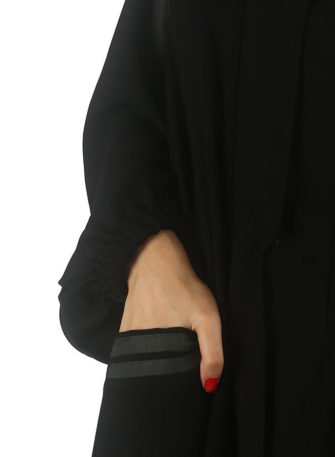 V Neck Long Sleeve Abaya Black - v1564657139/N28673227V_5