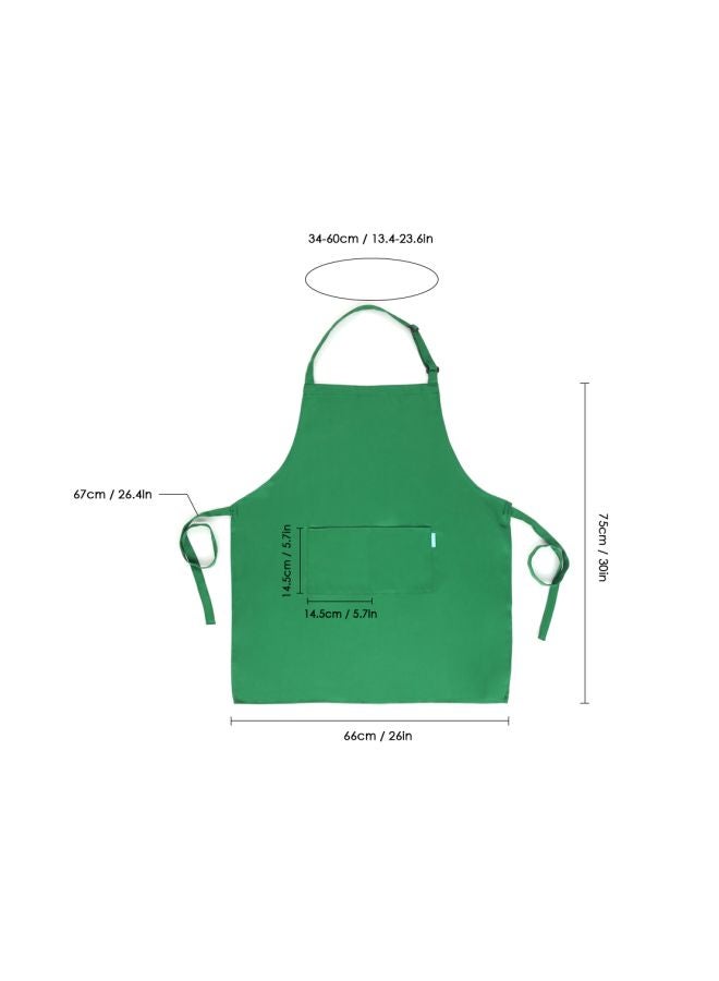 2-Piece Cooking Apron With Adjustable Neck Belt Green 66x66x75cm - v1564659480/N28660203A_3