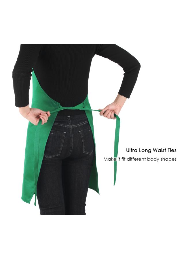 2-Piece Cooking Apron With Adjustable Neck Belt Green 66x66x75cm - v1564659481/N28660203A_6