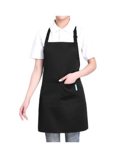 esonmus 2-Piece Cooking Apron With Adjustable Neck Belt Black 66x66x75centimeter  - Image 1