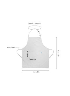 إسونماس طقم مريلة مطبخ مع حزام رقبة قابل للتعديل من قطعتين أبيض 66x66x75سم  - Image 2