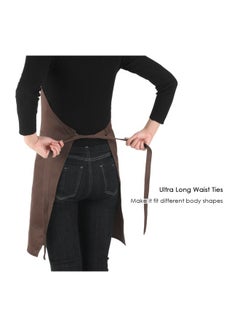 esonmus 2-Piece Cooking Apron With Adjustable Neck Belt Coffee 66x66x75cm  - Image 4