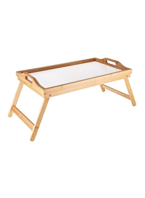 Laptop Table With Foldable Legs Beige/White