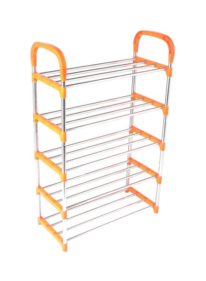 LAWAZIM 5-Shelf Shoe Rack Orange/Silver