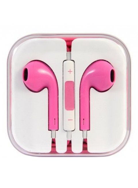 Headset Handsfree With Remote And Mic For iPhone 6 / 6 Plus Pink/White