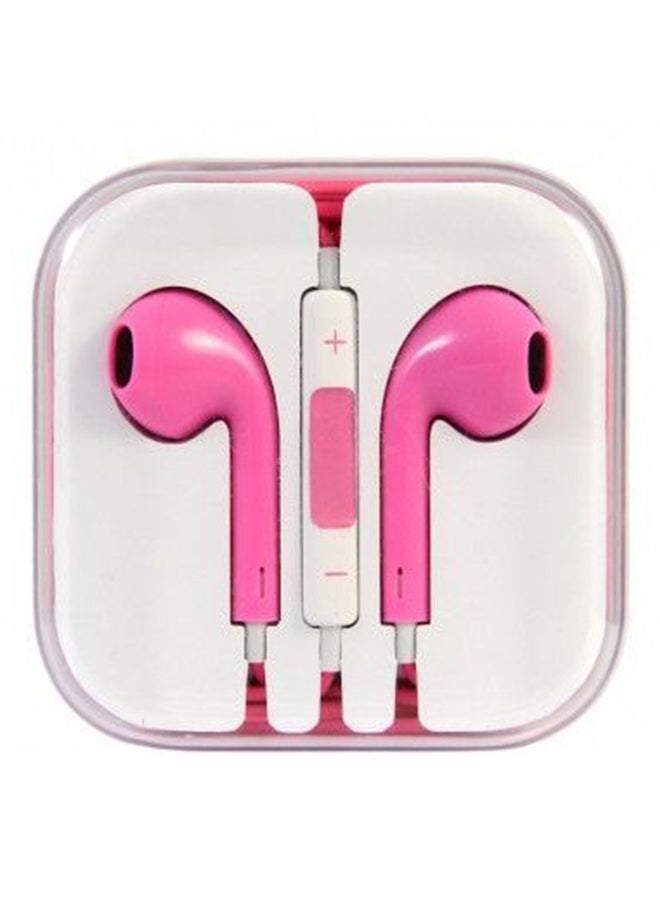 Generic - Headset Handsfree With Remote And Mic For iPhone 6 / 6 Plus Pink/White - Image 1