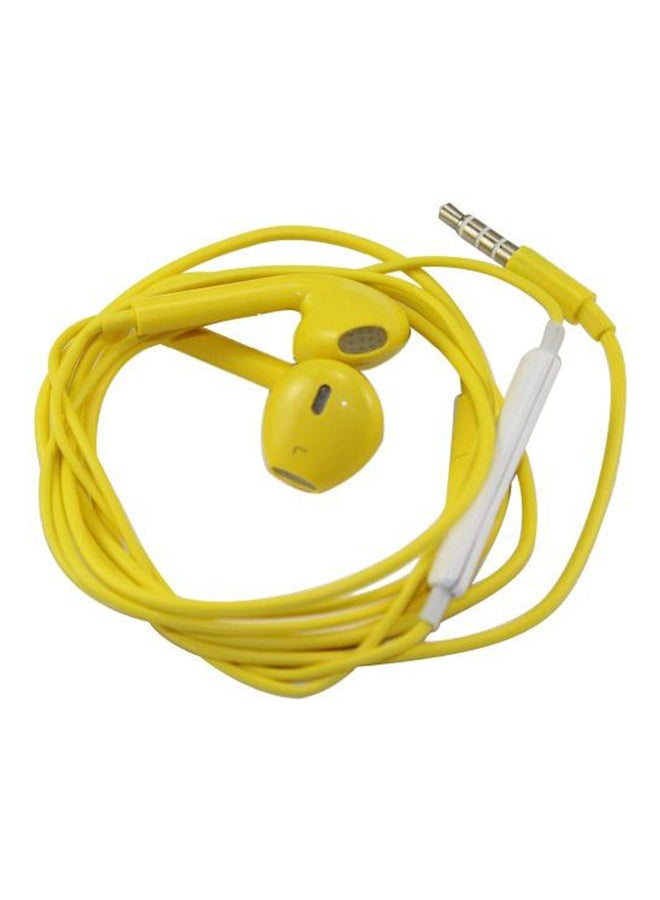 Generic - Headset Handsfree With Remote And Mic For iPhone 6 / 6 Plus Yellow - Image 1