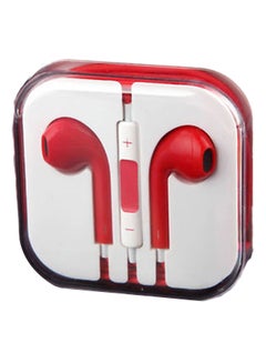 Earphones Headphones With Remote Mic For iPad/iPhone / 5 / 5S / 5C Red