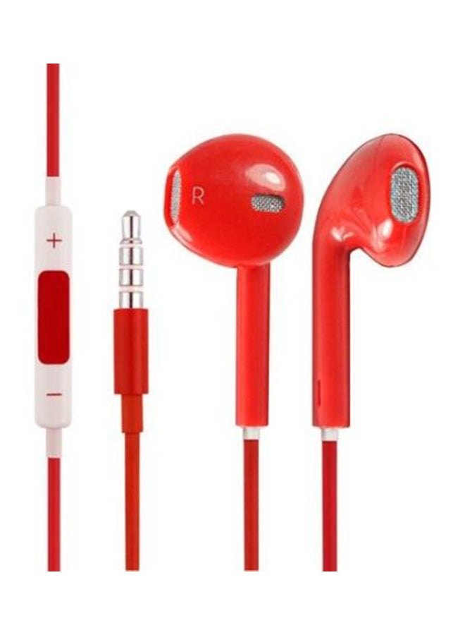 Generic - Earphones Headphones With Remote Mic For iPad/iPhone / 5 / 5S / 5C Red - Image 1