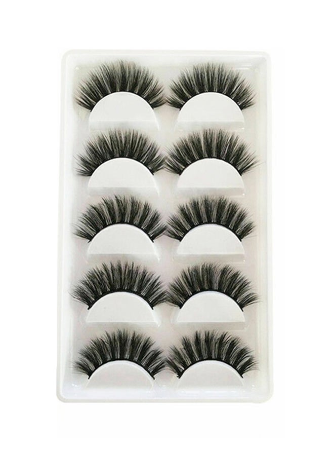 5 Pair False Eyelashes Black
