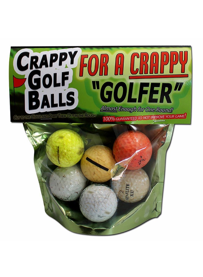 Gears Out Pack Of 6 Crappy Golf Balls 