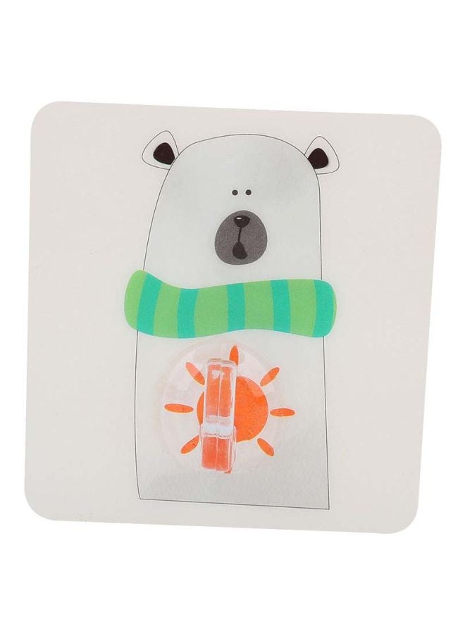 Wall Mount Towel Holder Hook White/Green/Orange 7.5x7cm  - Image 1