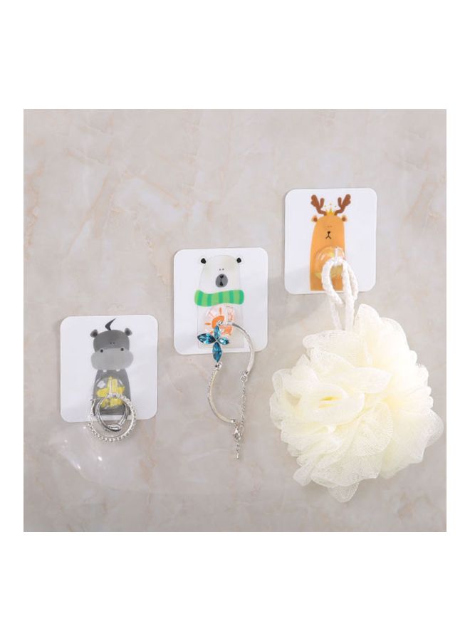 Wall Mount Towel Holder Hook White/Green/Orange 7.5x7cm  - Image 3