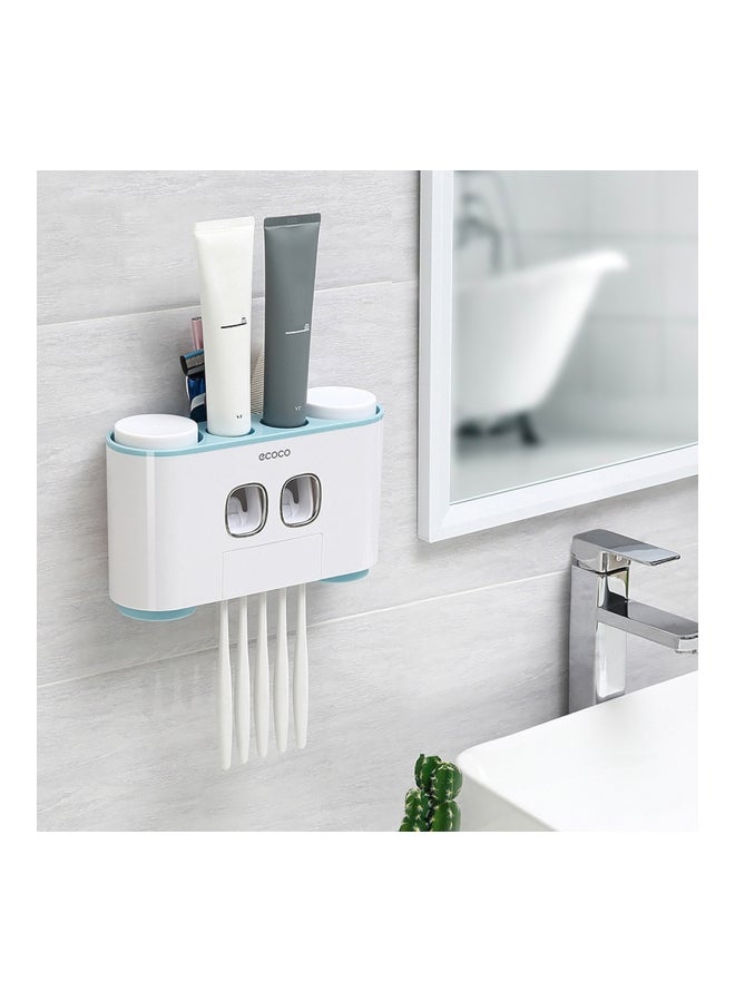 Wall-Mounted Toothbrush Holder With Toothpaste Dispenser White/Blue 26x7x8.5centimeter - v1564664074/N28743200A_5