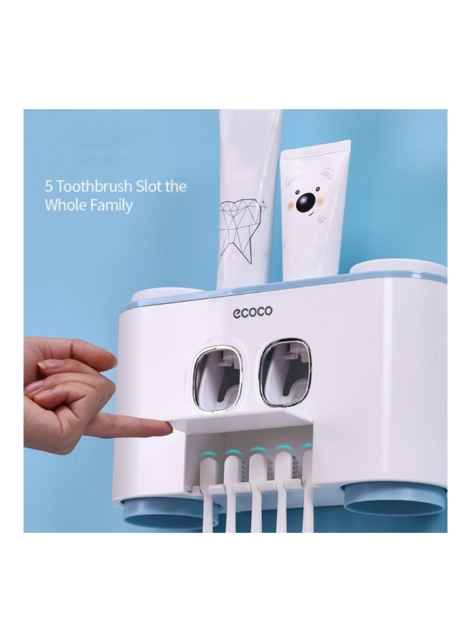 Wall-Mounted Toothbrush Holder With Toothpaste Dispenser White/Blue 26x7x8.5centimeter - v1564664075/N28743200A_7