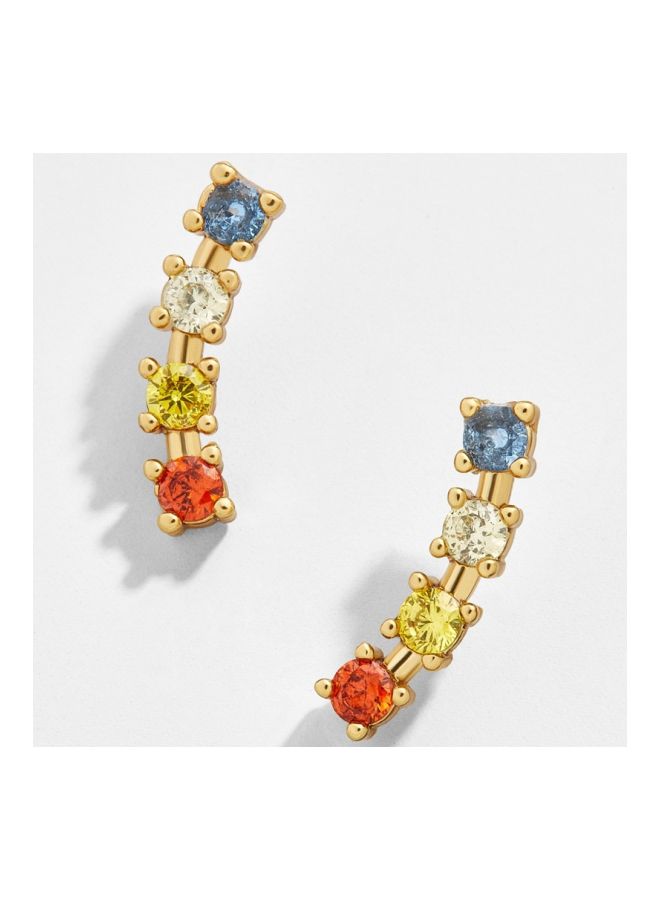 جو باي أقراط مرصعة بأحجار ومصنوعة من سبيكة معدنية - Image 2