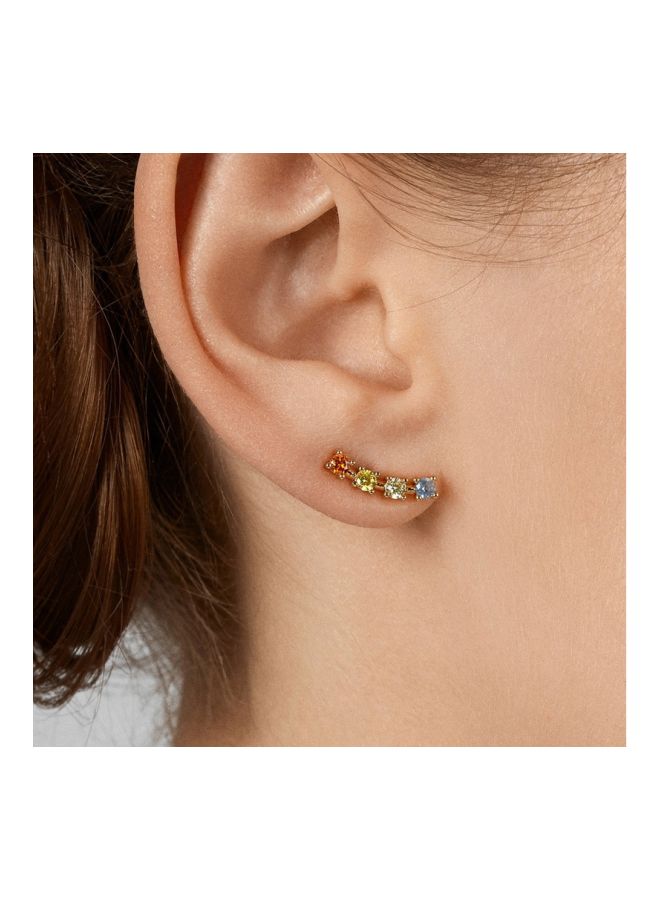 جو باي أقراط مرصعة بأحجار ومصنوعة من سبيكة معدنية - Image 3