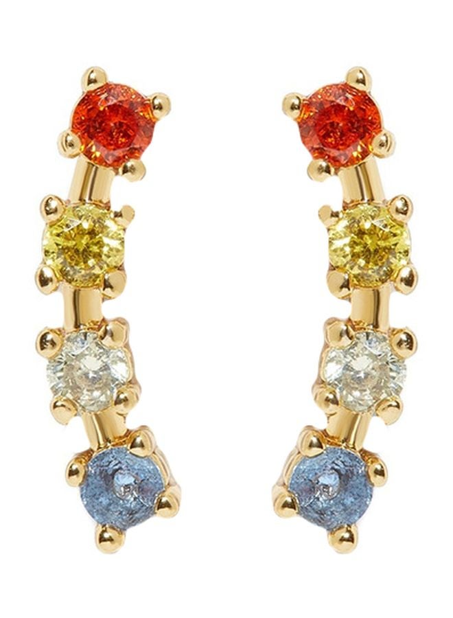 جو باي أقراط مرصعة بأحجار ومصنوعة من سبيكة معدنية - Image 1