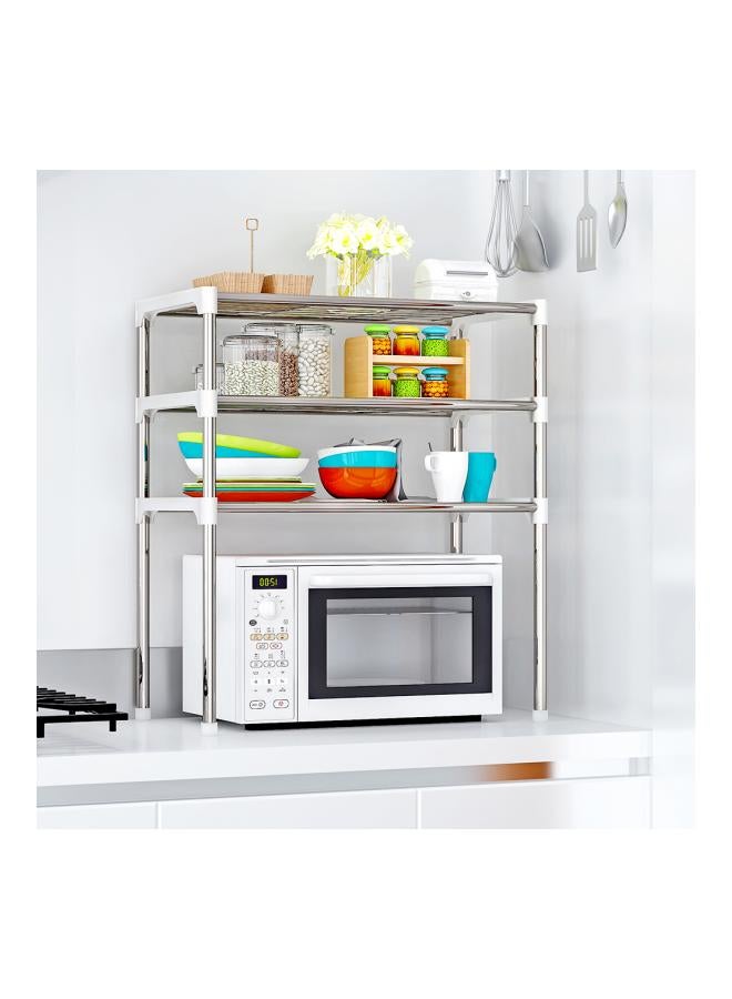 رف تخزين متعدد الاستخدامات من 3 طوابق فضي 22.4x11.8x25.6بوصة - Image 2