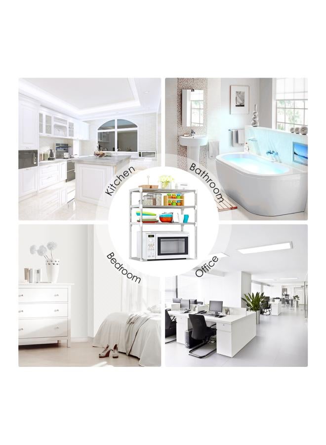 رف تخزين متعدد الاستخدامات من 3 طوابق فضي 22.4x11.8x25.6بوصة - Image 4