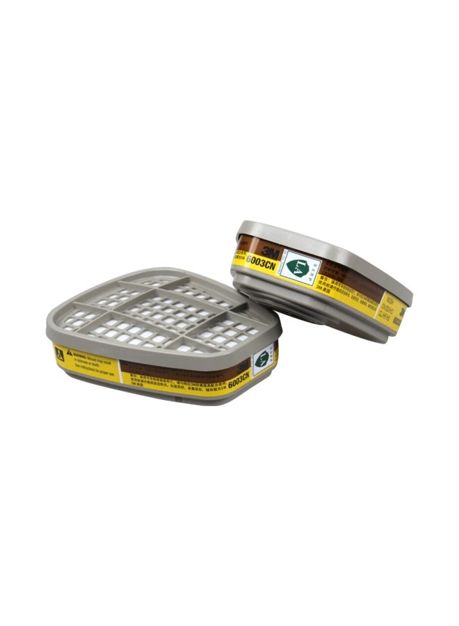 3M 2-Piece Organic Vapor Cartridge Filter Set Grey/Yellow 3.4x4.2inch - Image 1
