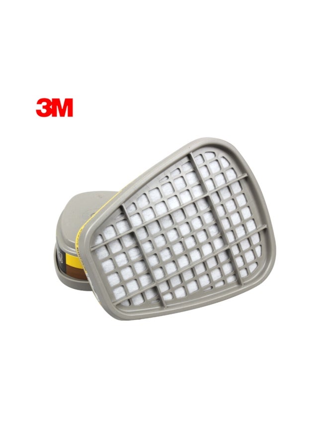 3M 2-Piece Organic Vapor Cartridge Filter Set Grey/Yellow 3.4x4.2inch - Image 4