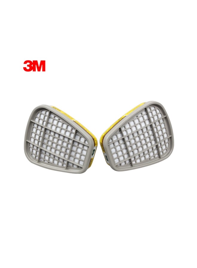 3M 2-Piece Organic Vapor Cartridge Filter Set Grey/Yellow 3.4x4.2inch - Image 5