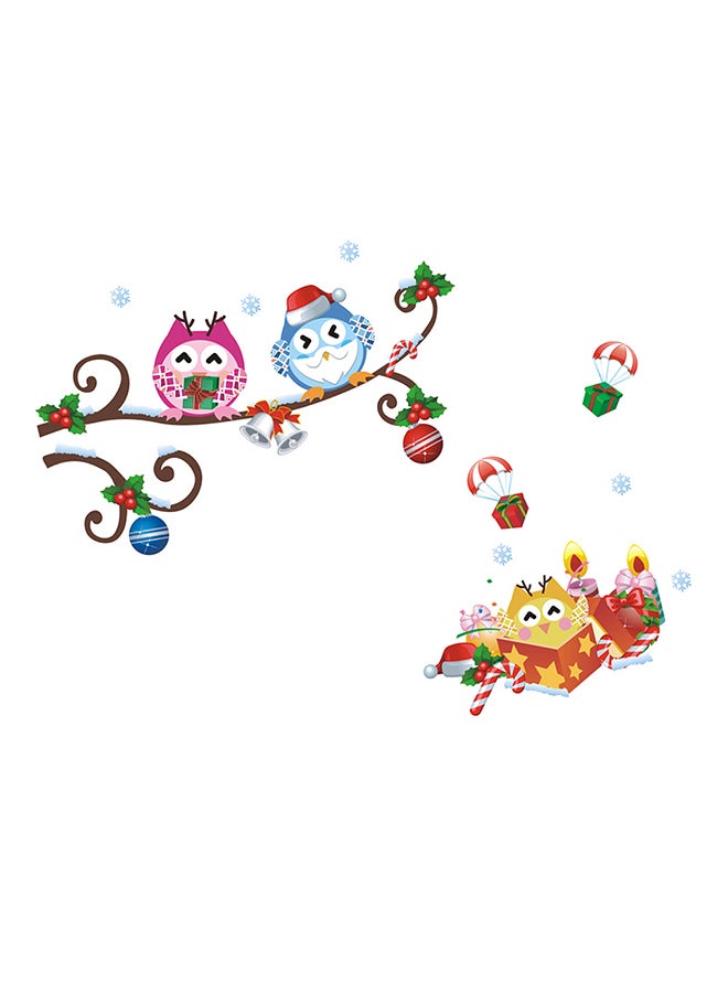 Christmas XMAS Owl Birds Wall Sticker Multicolour