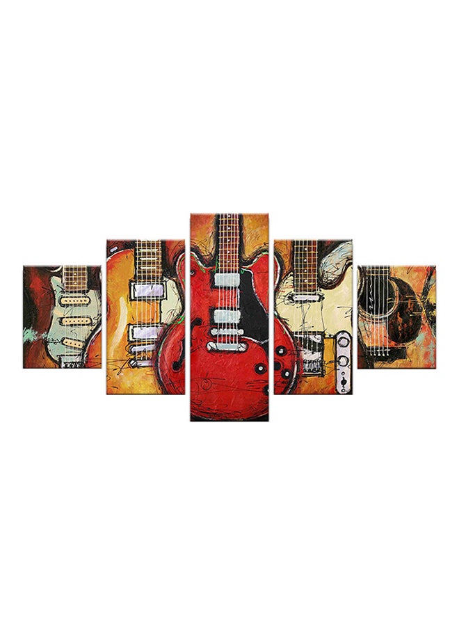5-Piece Guitar Modern Canvas Painting Multicolour