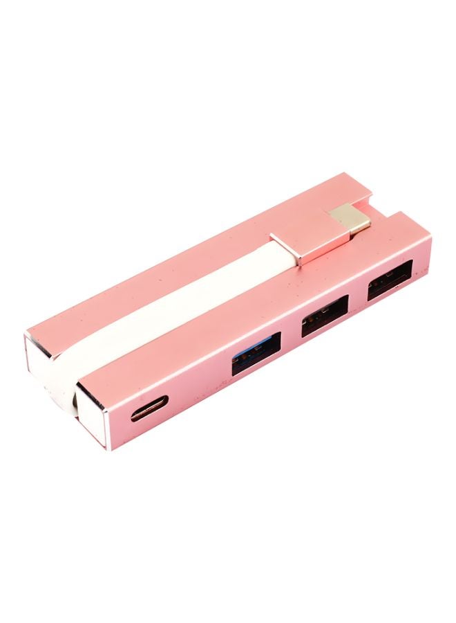 ماركة غير محددة موزع بأربعة منافذ USB ذهبي وردي 