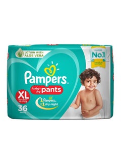 Diaper Pants With Aloe Vera, 12-17 kg, Extra Large, Value Pack - 36 Counts And 64 Wipes